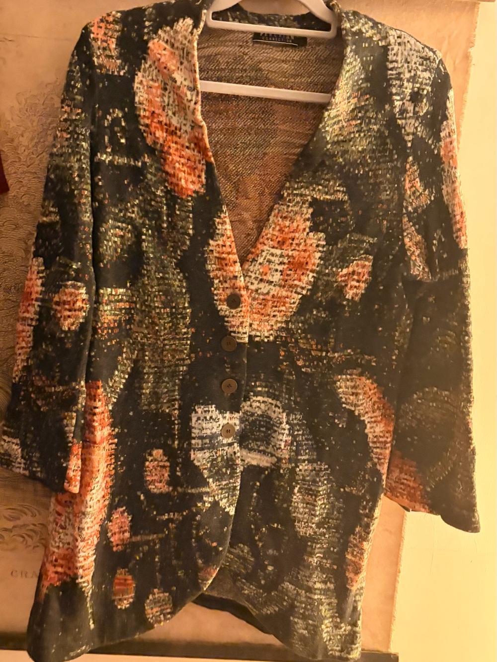 * Peruvian Connection Pima Cotton Cardigan Sweater Jacket SZ Large *
